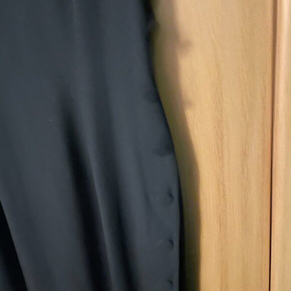 Maggy London Black Short Sleeve Long Dress with row of buttons - Picture 6 of 10